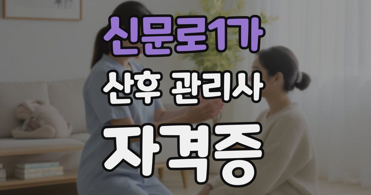 신문로1가 산후 관리사 자격증
