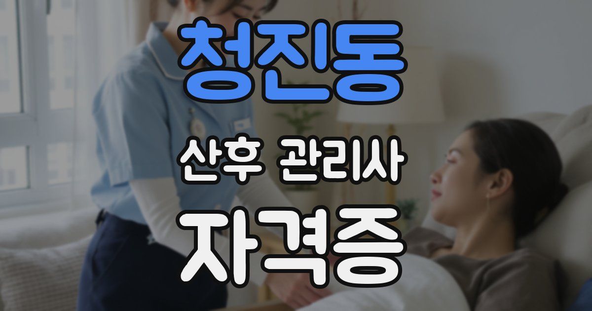 청진동 산후 관리사 자격증