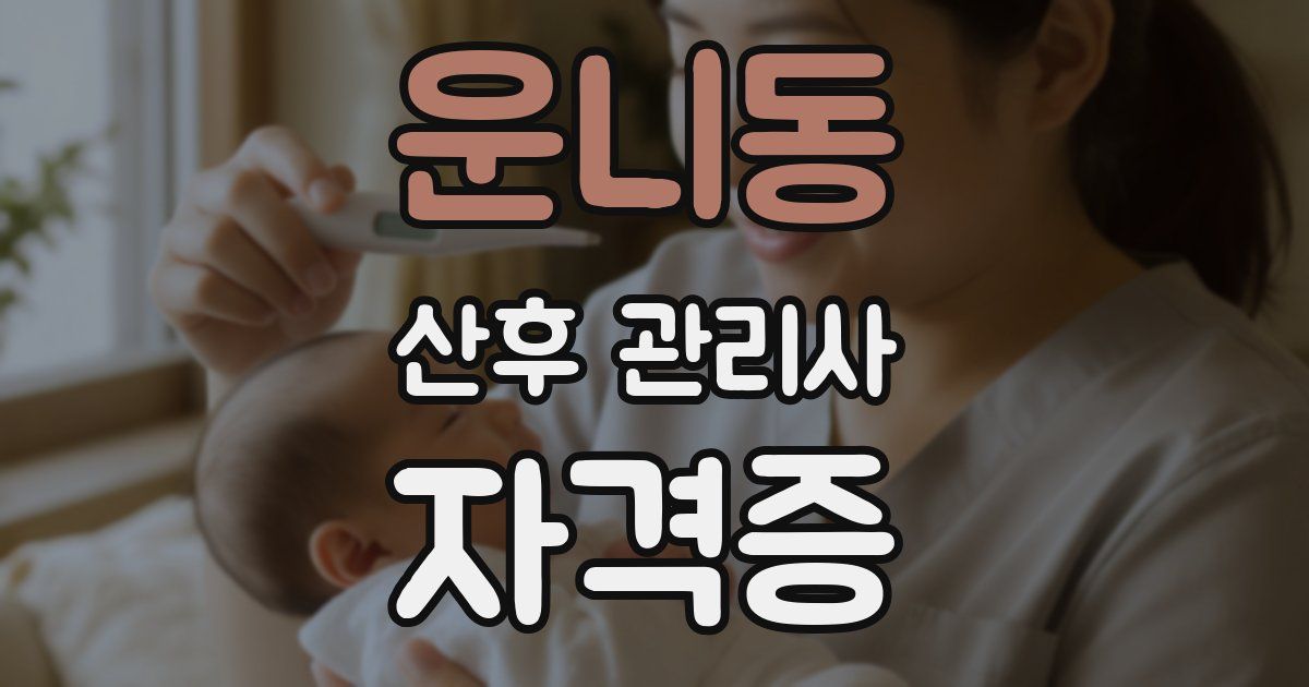 운니동 산후 관리사 자격증