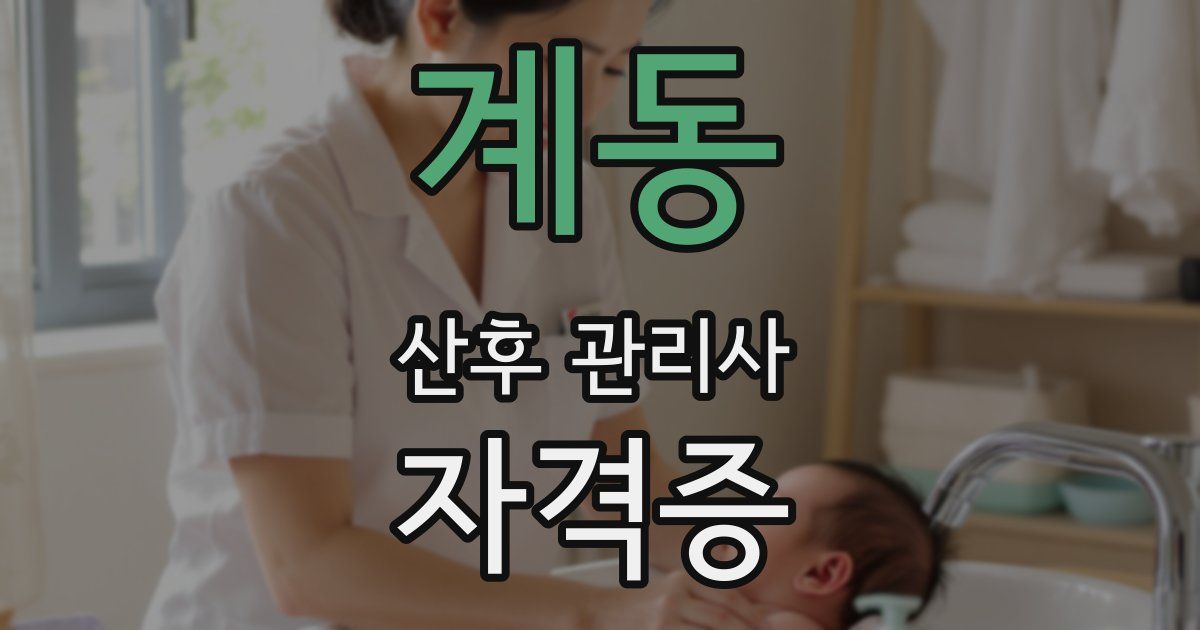 계동 산후 관리사 자격증