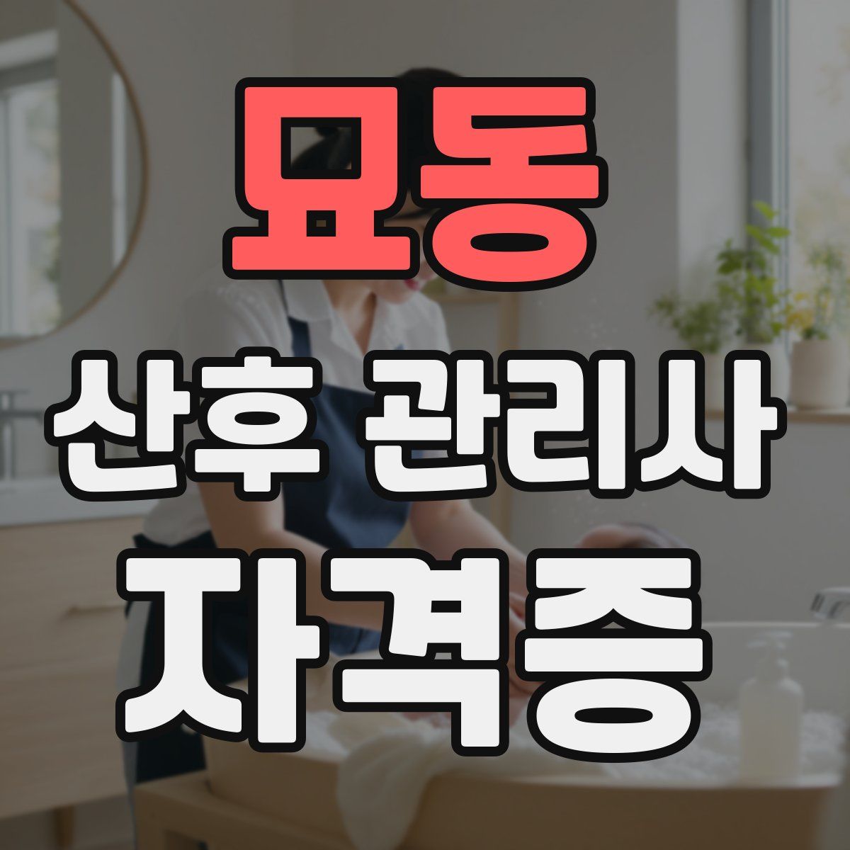 묘동 산후 관리사 자격증