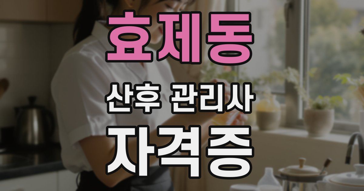 효제동 산후 관리사 자격증