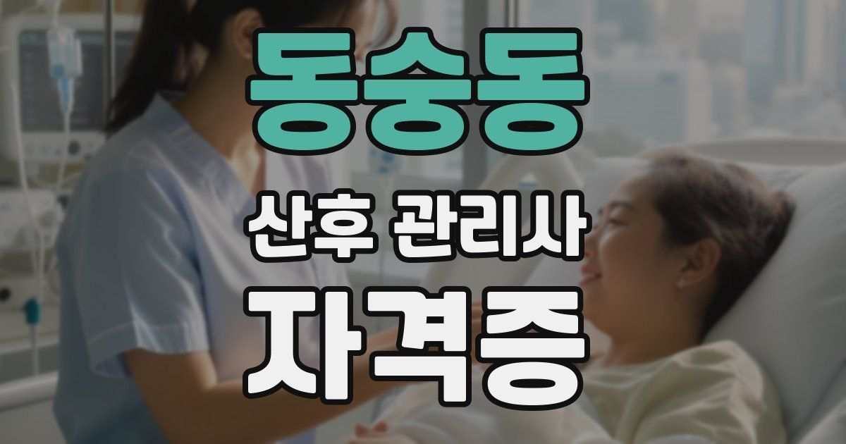 동숭동 산후 관리사 자격증