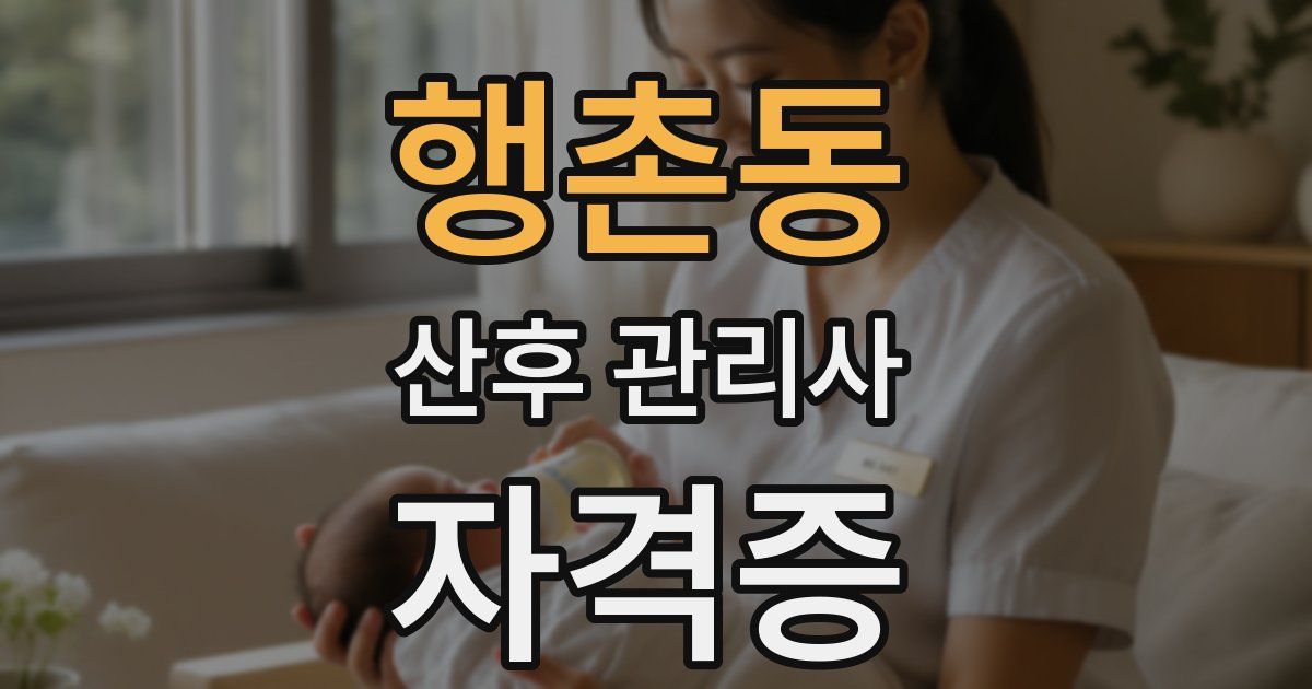 행촌동 산후 관리사 자격증