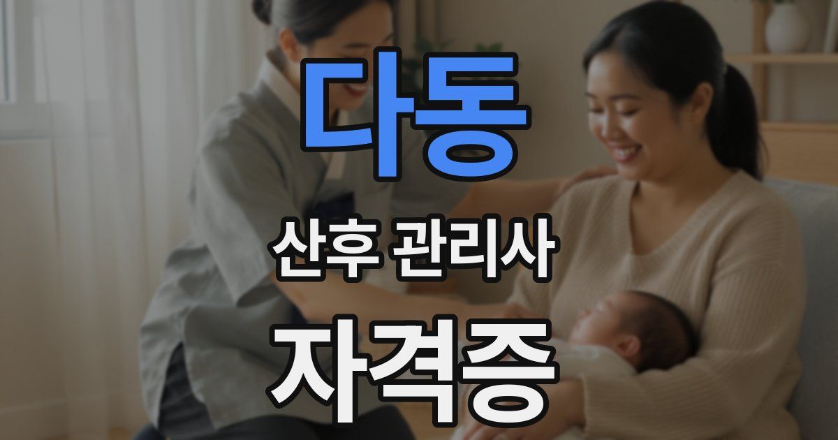 다동 산후 관리사 자격증