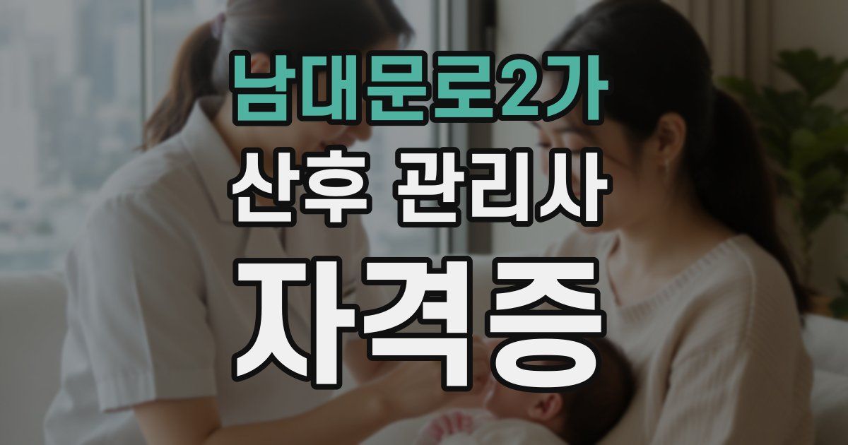 남대문로2가 산후 관리사 자격증