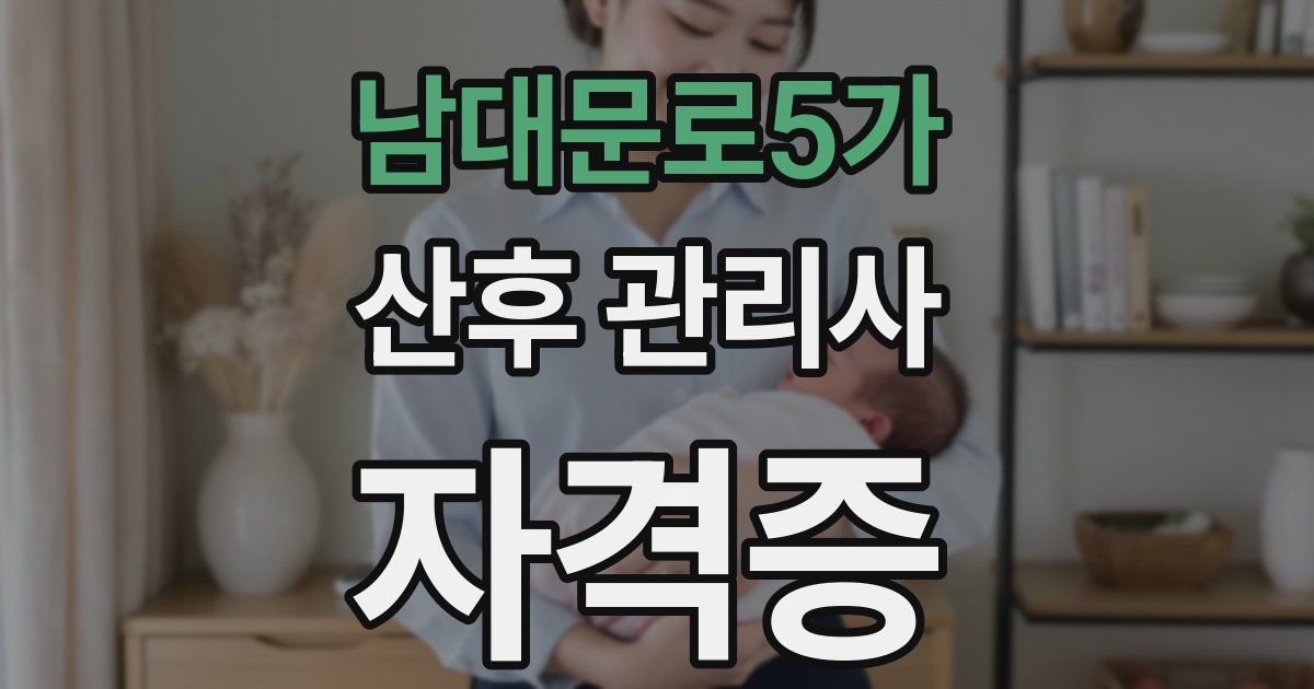 남대문로5가 산후 관리사 자격증