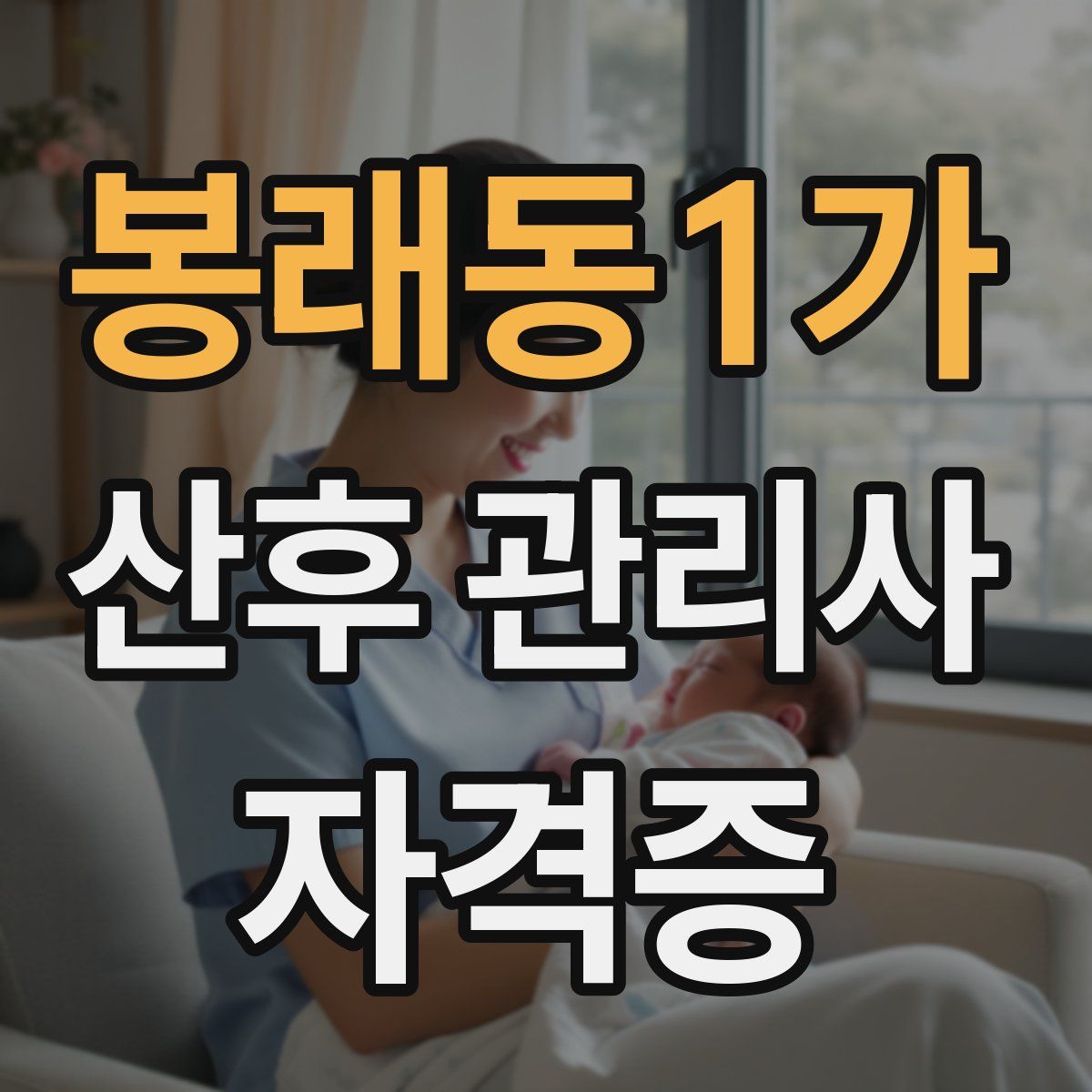 봉래동1가 산후 관리사 자격증