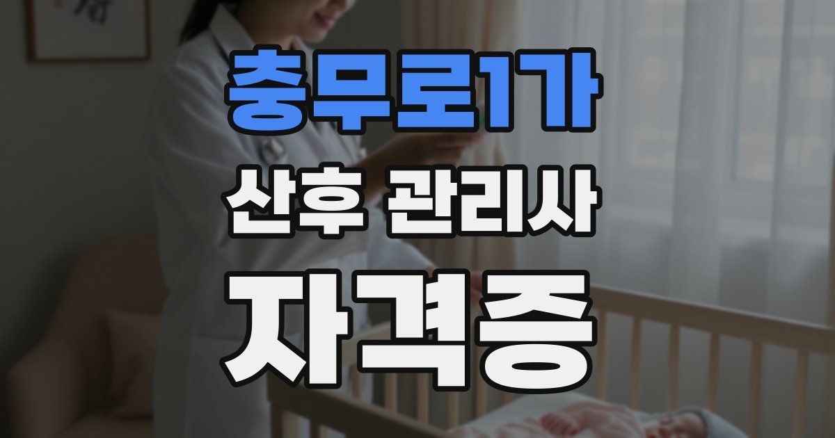 충무로1가 산후 관리사 자격증