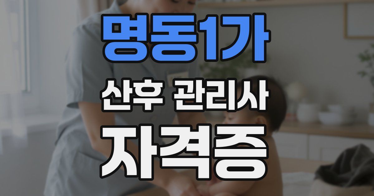 명동1가 산후 관리사 자격증