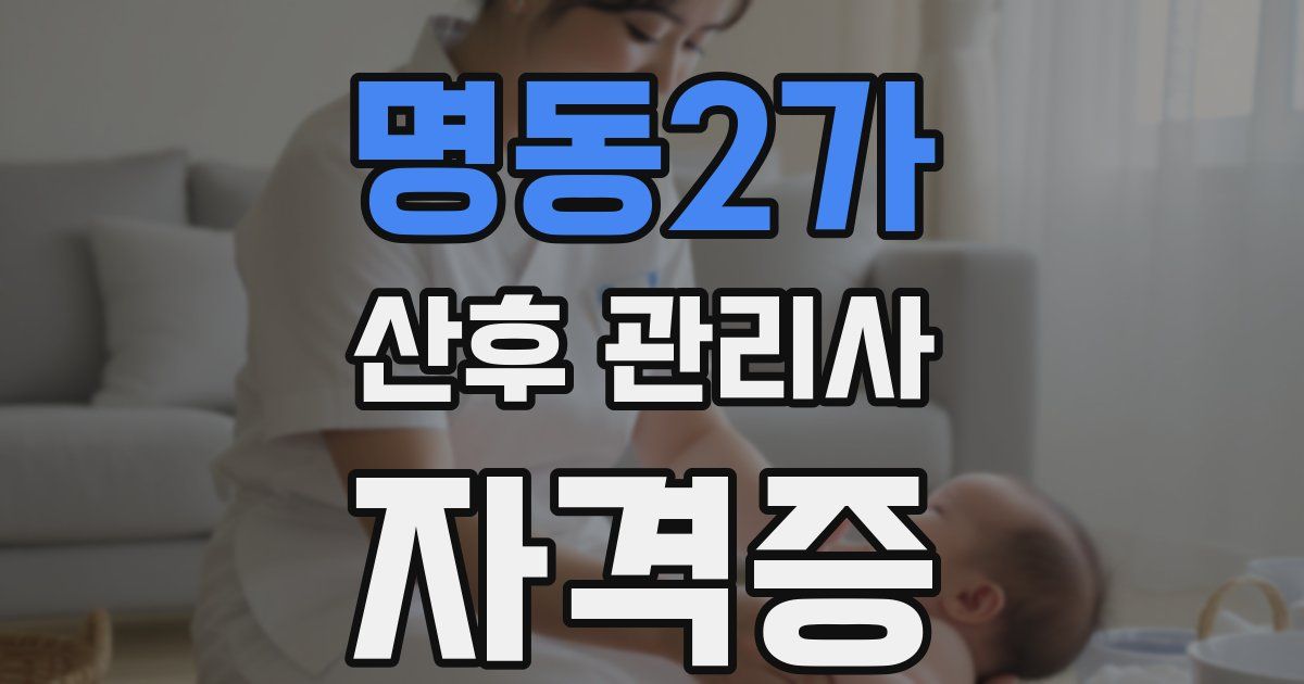 명동2가 산후 관리사 자격증