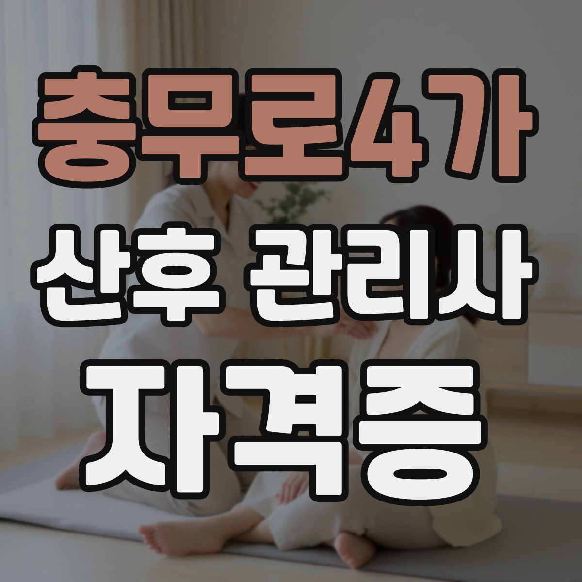 충무로4가 산후 관리사 자격증