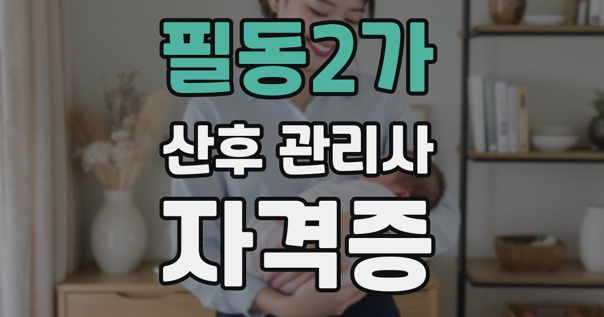 필동2가 산후 관리사 자격증