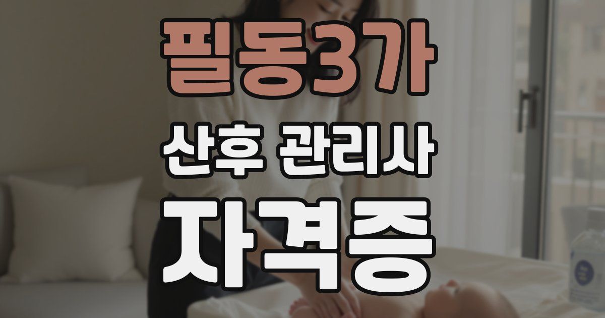 필동3가 산후 관리사 자격증