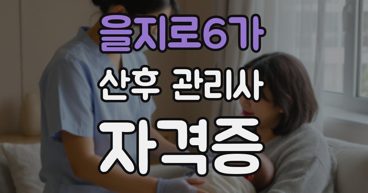 을지로6가 산후 관리사 자격증