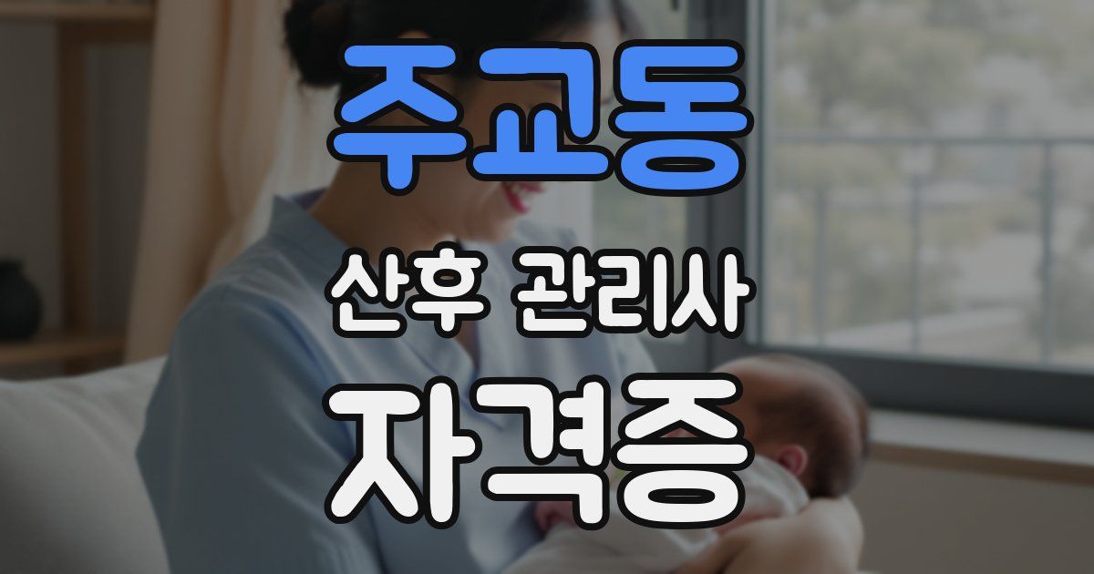 주교동 산후 관리사 자격증
