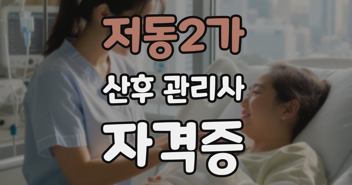 저동2가 산후 관리사 자격증