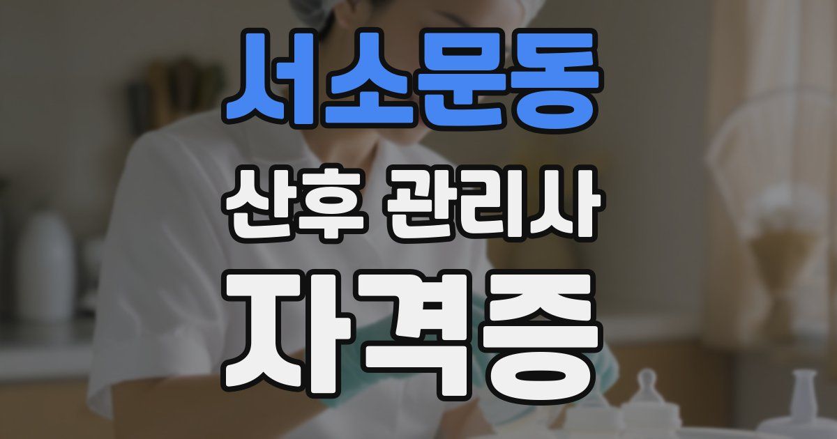 서소문동 산후 관리사 자격증