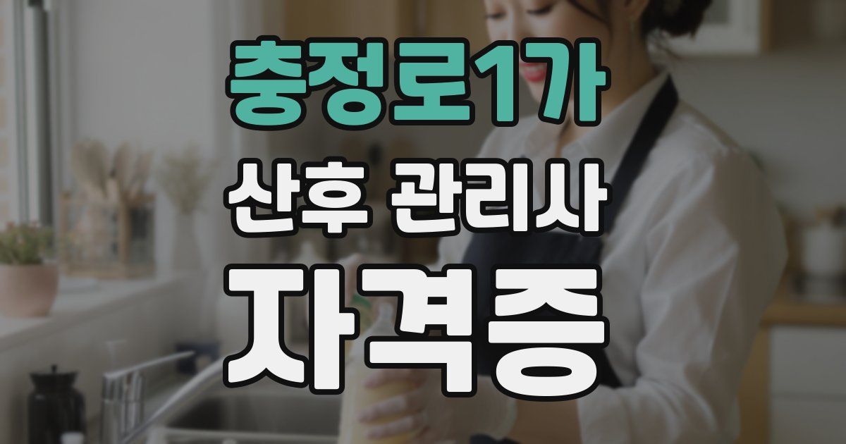 충정로1가 산후 관리사 자격증