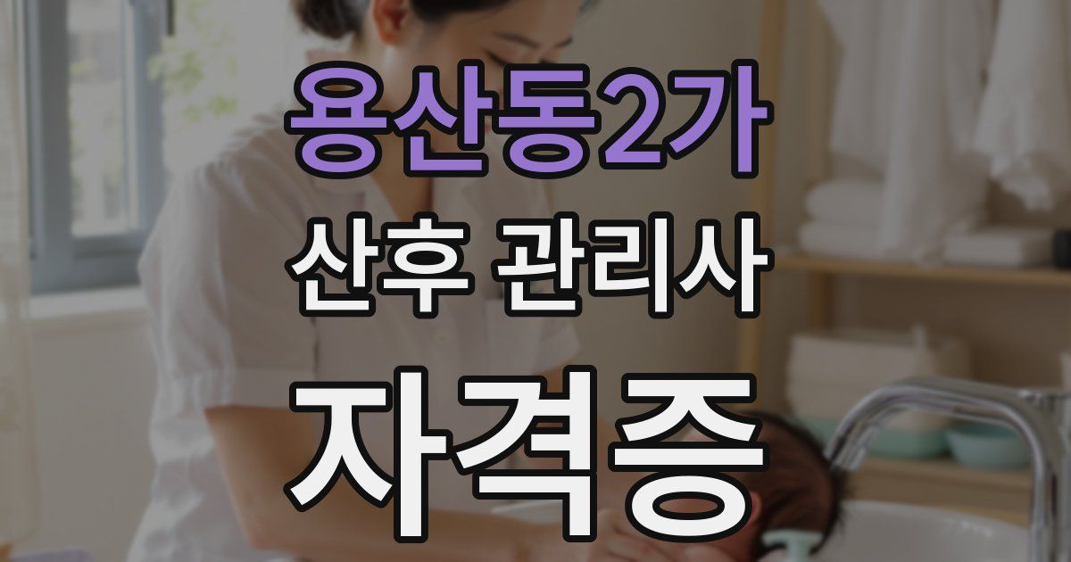 용산동2가 산후 관리사 자격증