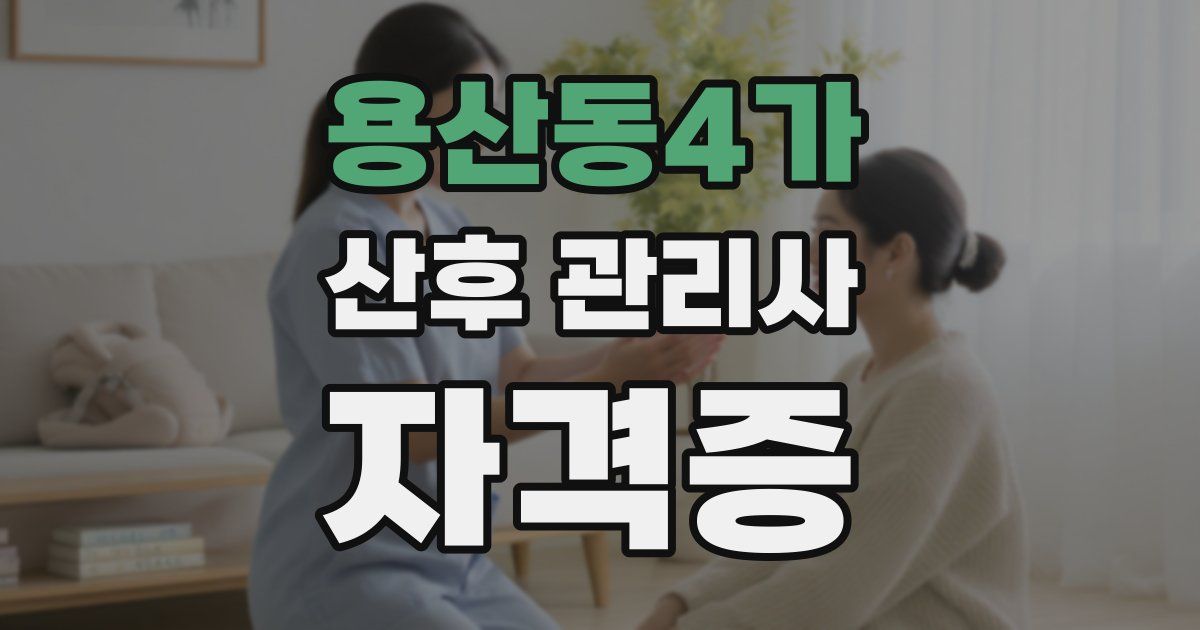 용산동4가 산후 관리사 자격증