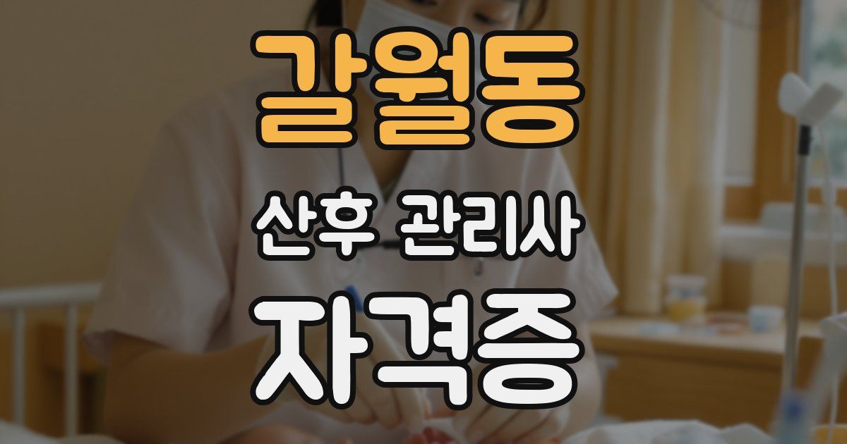 갈월동 산후 관리사 자격증