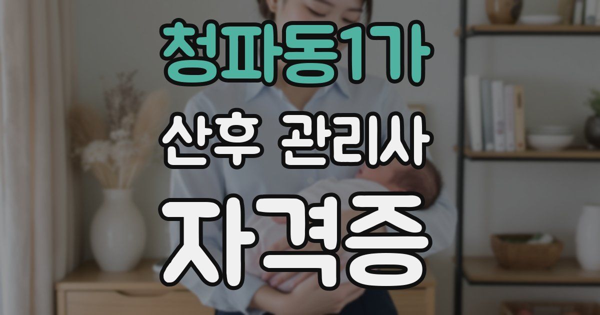 청파동1가 산후 관리사 자격증