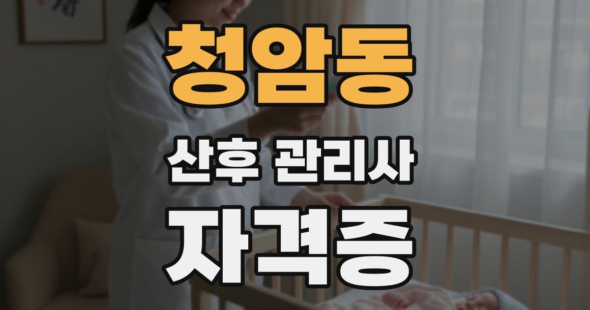 청암동 산후 관리사 자격증