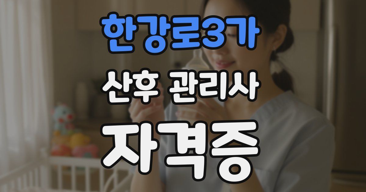 한강로3가 산후 관리사 자격증