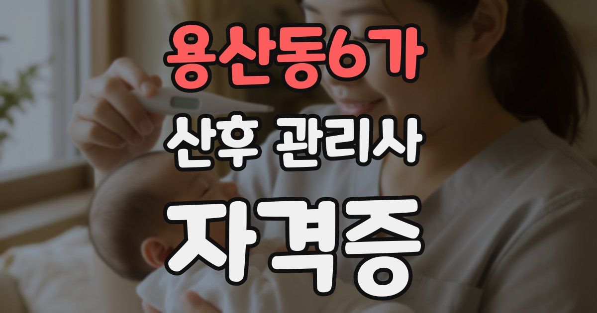 용산동6가 산후 관리사 자격증
