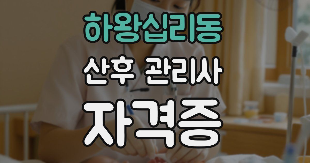 하왕십리동 산후 관리사 자격증