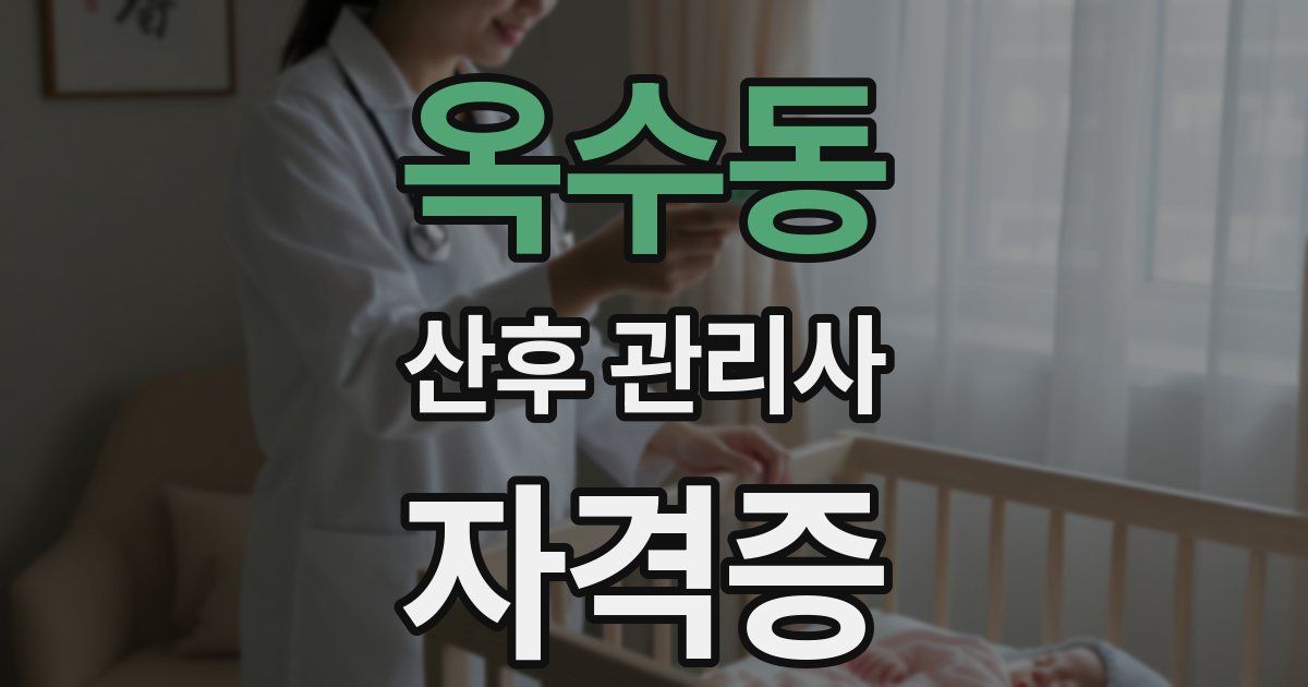 옥수동 산후 관리사 자격증