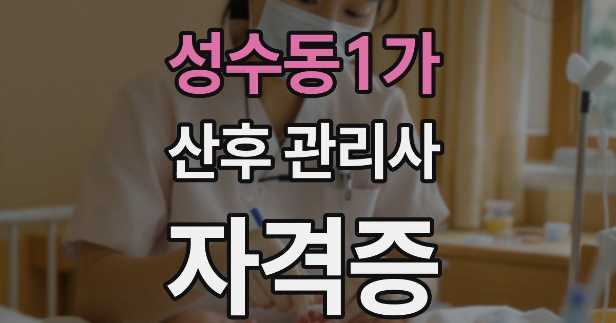 성수동1가 산후 관리사 자격증