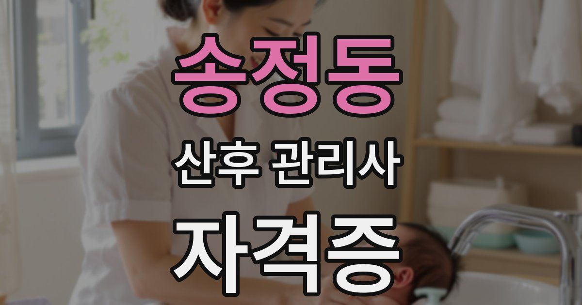 송정동 산후 관리사 자격증