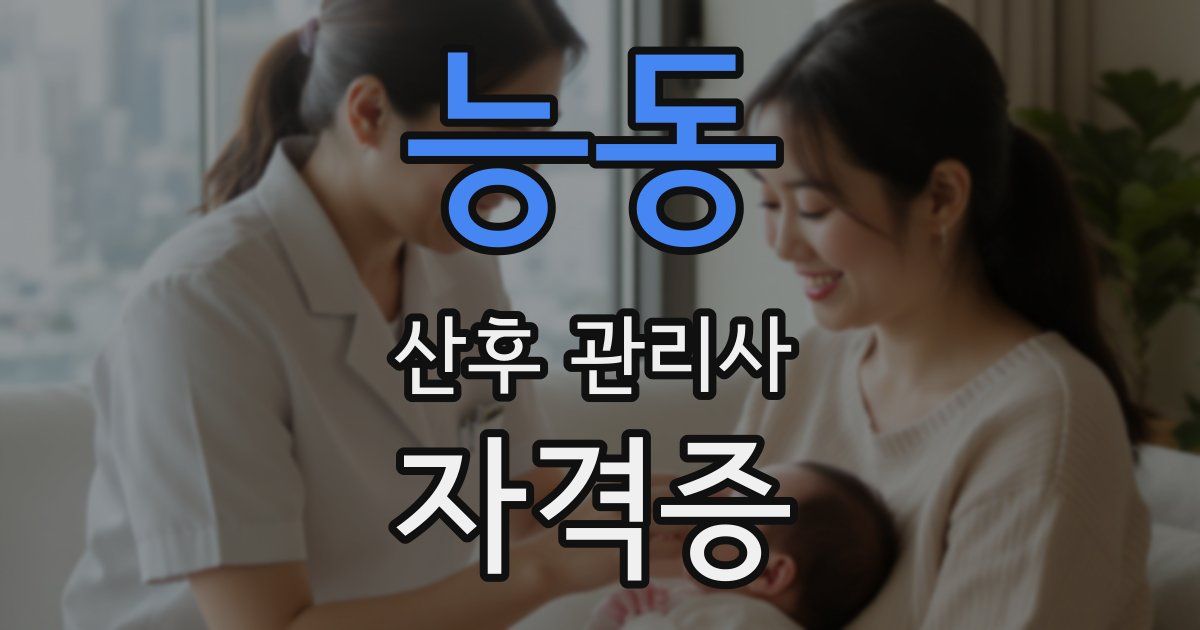 능동 산후 관리사 자격증