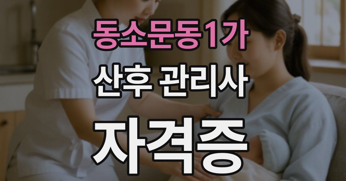 동소문동1가 산후 관리사 자격증