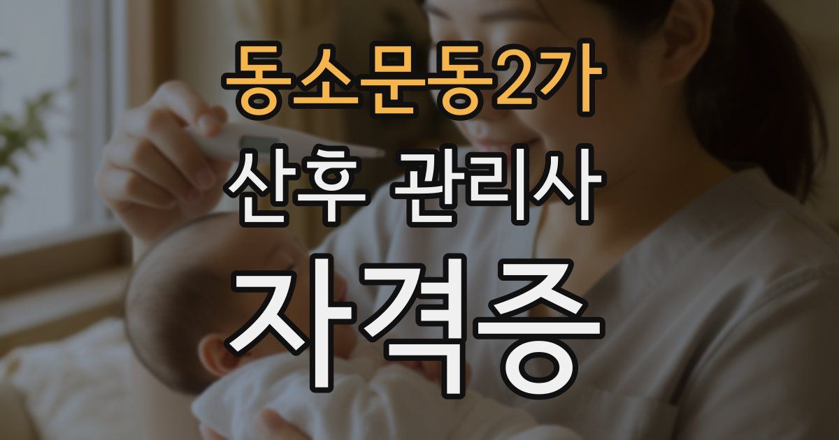동소문동2가 산후 관리사 자격증