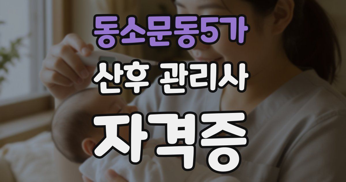 동소문동5가 산후 관리사 자격증