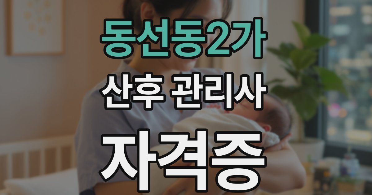 동선동2가 산후 관리사 자격증