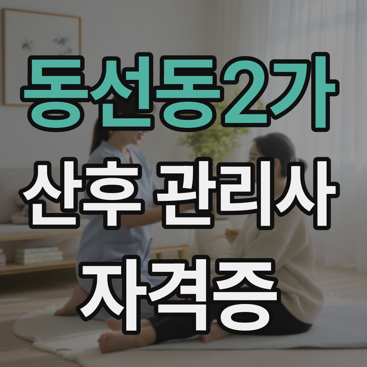 동선동2가 산후 관리사 자격증