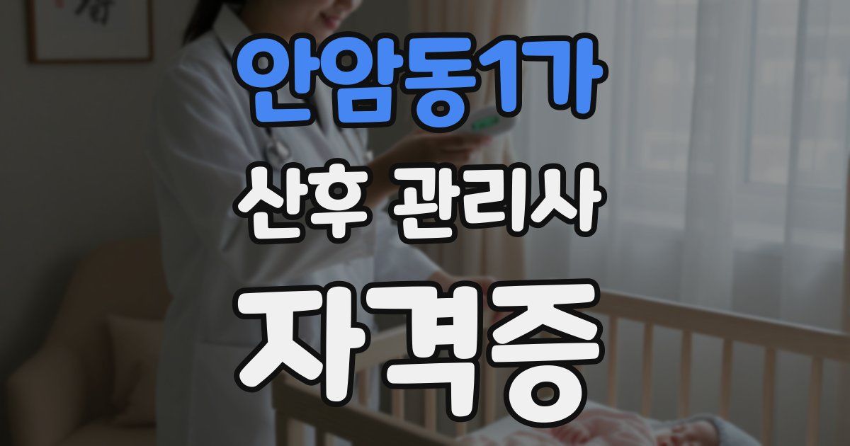 안암동1가 산후 관리사 자격증