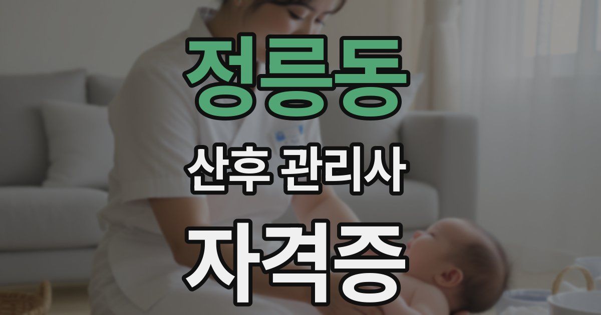 정릉동 산후 관리사 자격증