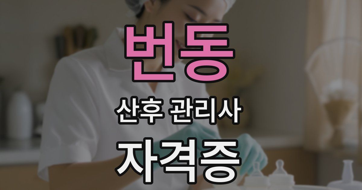 번동 산후 관리사 자격증