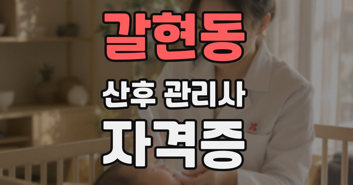 갈현동 산후 관리사 자격증
