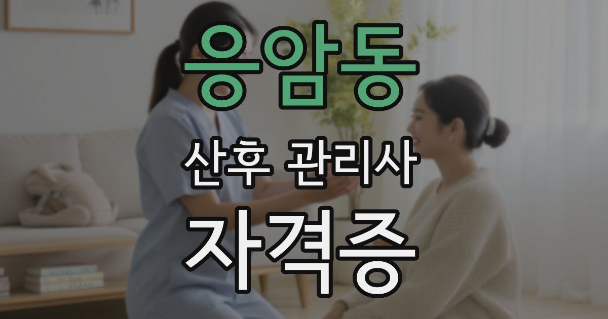 응암동 산후 관리사 자격증