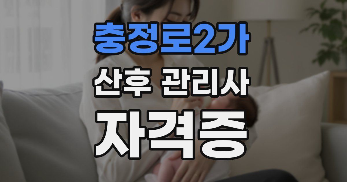 충정로2가 산후 관리사 자격증