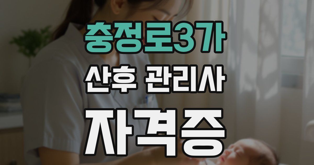충정로3가 산후 관리사 자격증