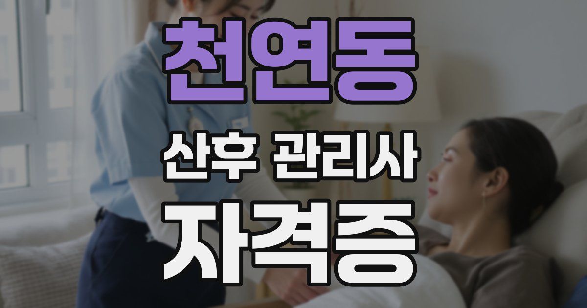 천연동 산후 관리사 자격증