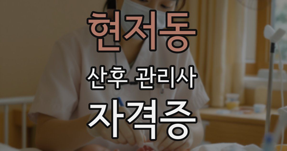 현저동 산후 관리사 자격증