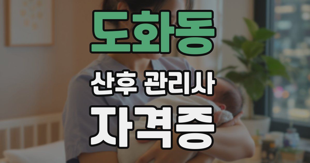 도화동 산후 관리사 자격증